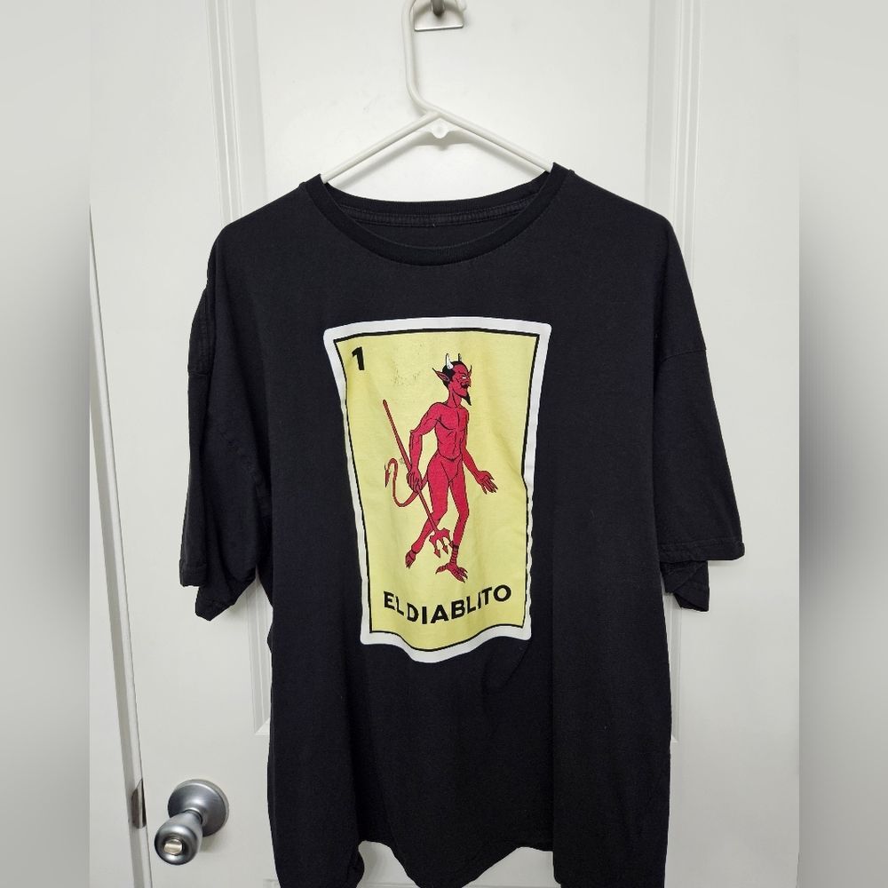 Loteria “El Diablito” black tee 2XL
